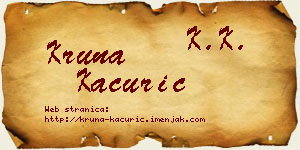 Kruna Kaćurić vizit kartica